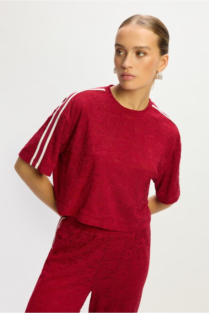 KNITTED CROPPED T SHIRT MARLOWE R2505728686 501 BORDEAUX